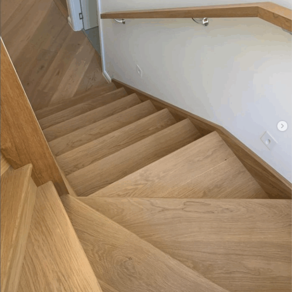 Looking down stair with winders