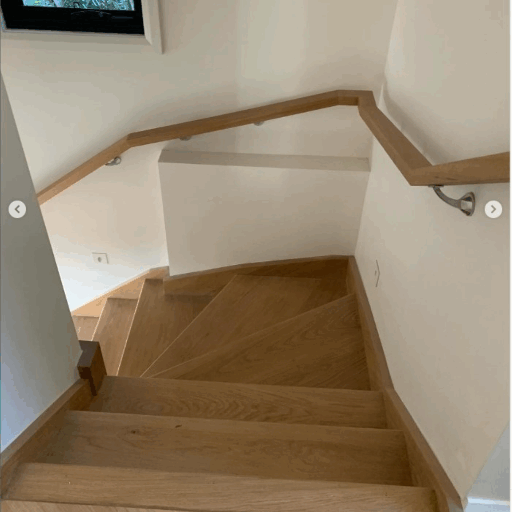 Looking down stair with winders