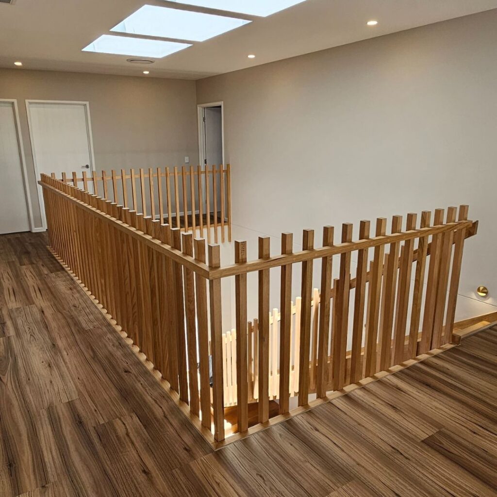 Corridor with timber balustrade along void area