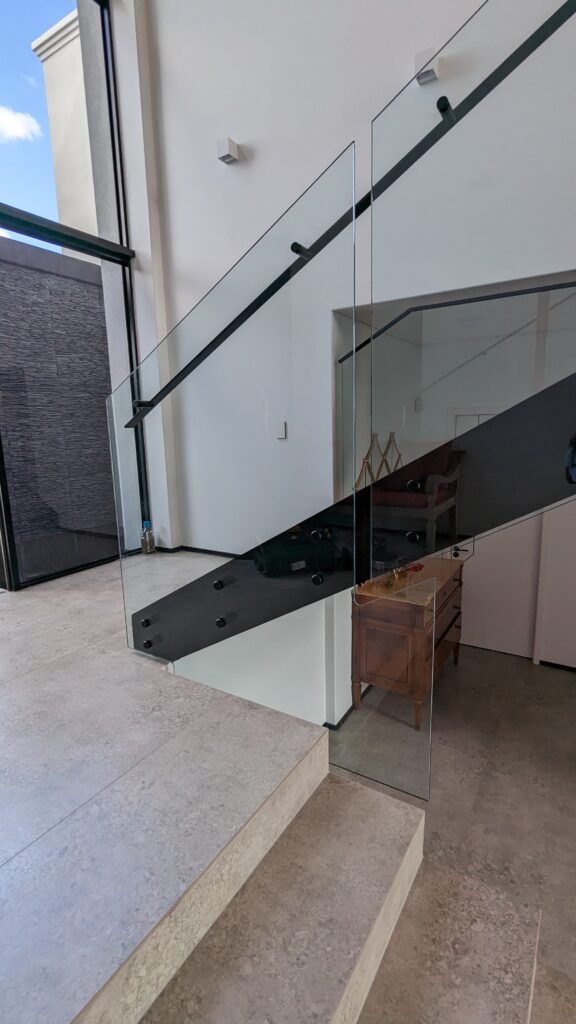 View of balustrade going up the stairs