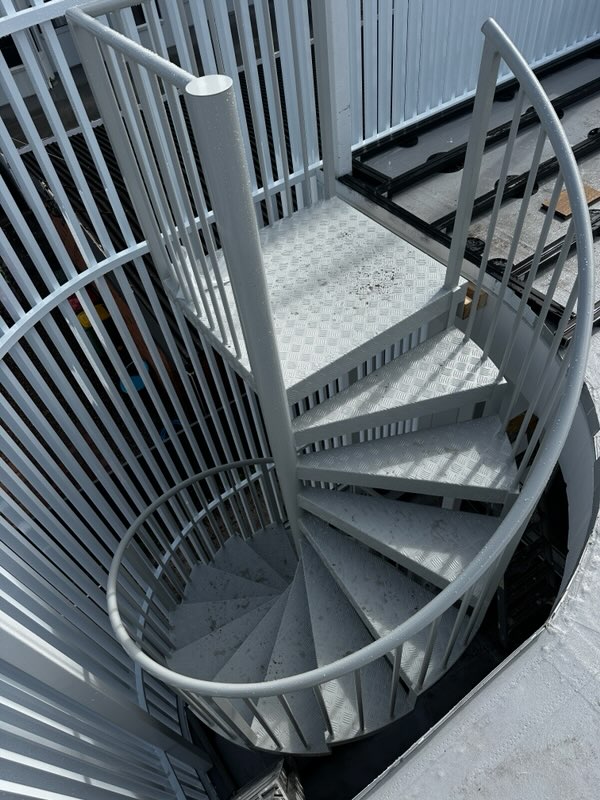 Sprial powder coated stair and balustrade