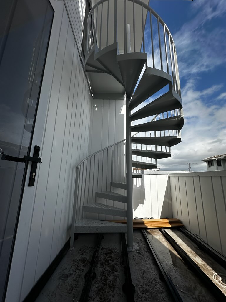 Sprial powder coated stair and balustrade